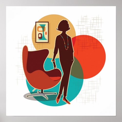 Mid Century Modern Classic Egg Chair Poster