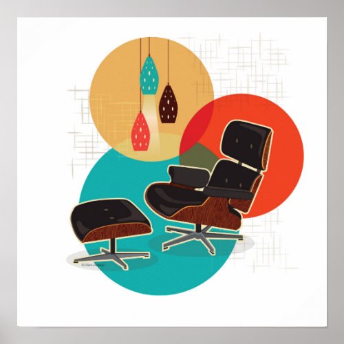Mid Century Modern Classic Lounge Chair Poster