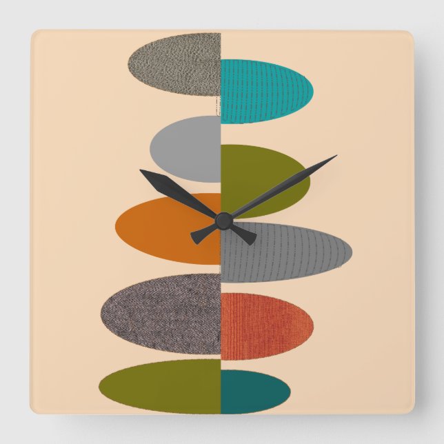 Mid-Century Modern Clock Half Ovals 4 (Front)