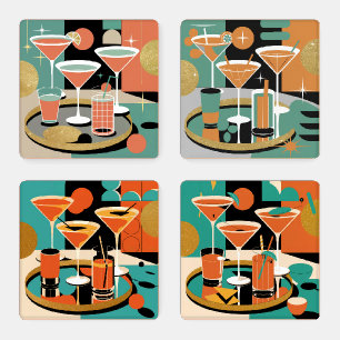 Mid Century Modern Cocktail Party Coaster Set