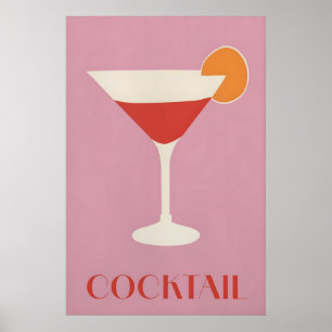 Mid Century Modern Cocktail Print Retro Bar Wall
