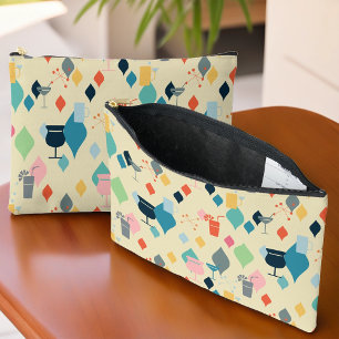 Mid Century Modern Cocktails Accessory Pouch