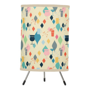 Mid Century Modern Cocktails Tripod Lamp