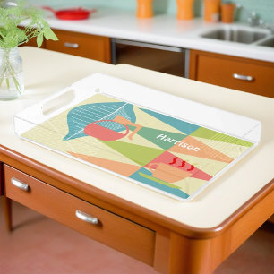 Mid Century Modern Coffee Personalized Acrylic Tray