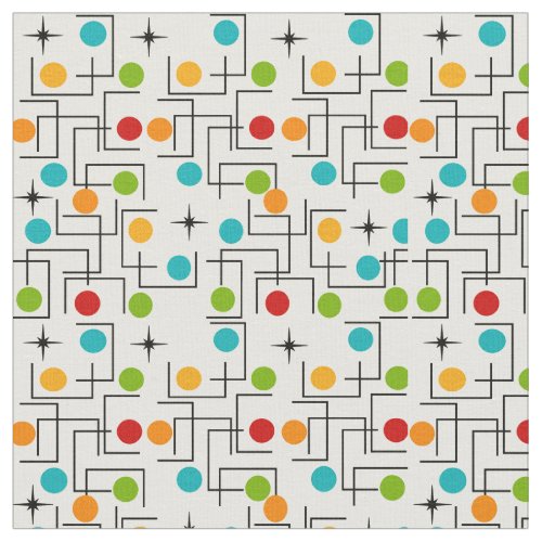 Mid-Century Modern Color Grid Fabric