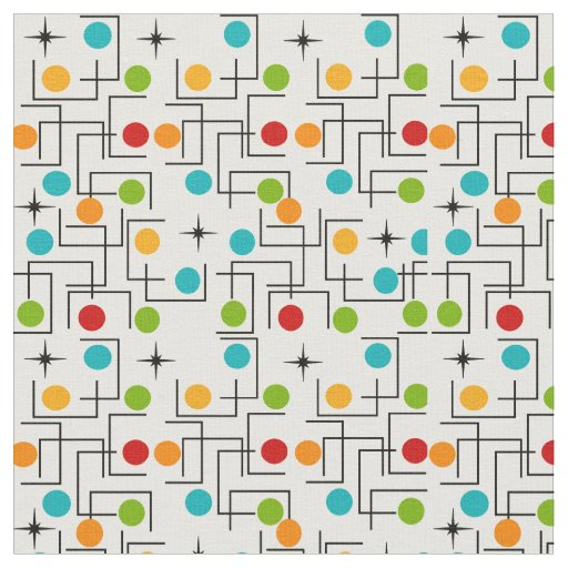 Mid-Century Modern Color Grid Fabric