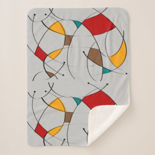 Mid Century Modern Abstract Blankets Throws Zazzle