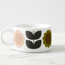  Mid-Century Modern Colored Retro Groovy Flowers 