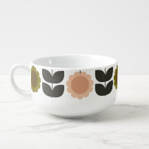  Mid-Century Modern Colored Retro Groovy Flowers 