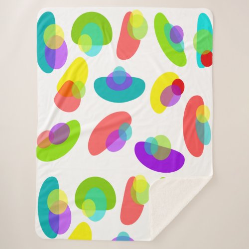 Mid_Century Modern Colorful Abstract  Sherpa Blanket