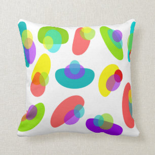 Mid-Century Modern Colorful Abstract Throw Pillow