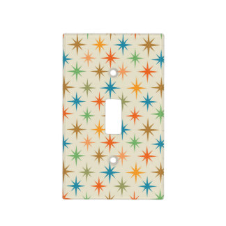 Mid Century Modern Colorful Atomic Starburst Light Switch Cover