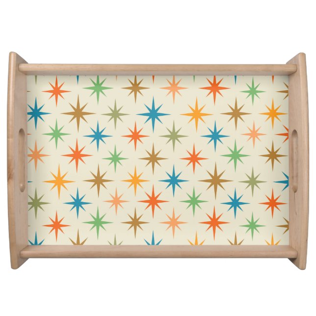 Mid century modern colorful atomic starburst   serving tray (Front)
