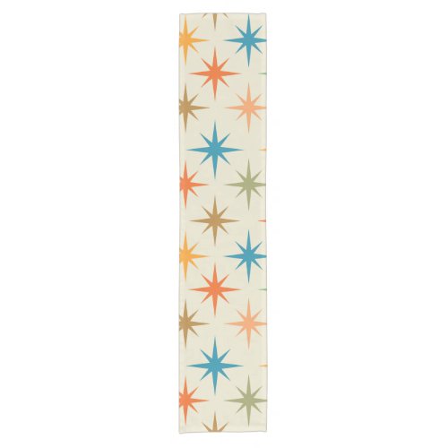 Mid Century Modern Colorful Atomic Starburst  Short Table Runner