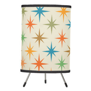 Mid Century Modern Colorful Atomic Starburst Tripod Lamp