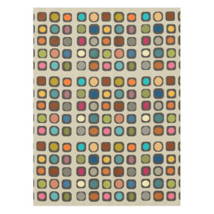 Mid Century Modern Colorful Buttons Tablecloth