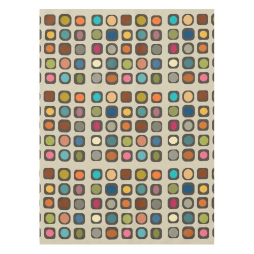 Mid Century Modern Colorful Buttons Tablecloth