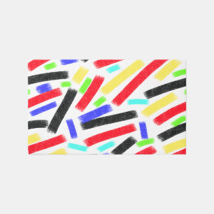 mid century modern colorful crayons stripes rug