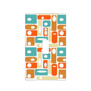 Mid-century Modern Colorful Geometric Abstract Light Switch Cover
