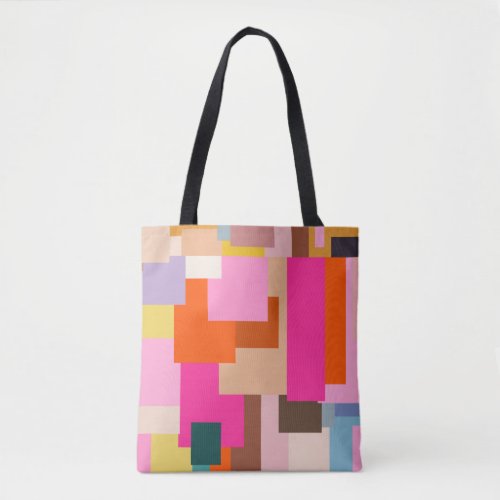 Mid Century Modern Colorful Geometric Abstract Tote Bag