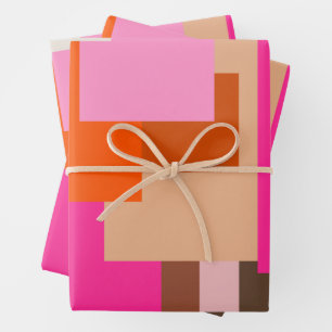 Mid Century Modern Colorful Geometric Abstract Wrapping Paper Sheets
