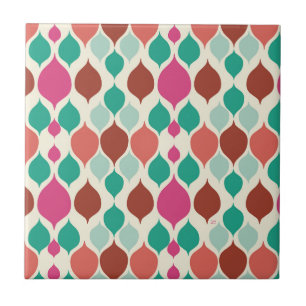 Mid Century Modern Colorful Geometric Ceramic Tile