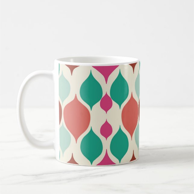 Mid Century Modern Colorful Geometric  Coffee Mug (Left)