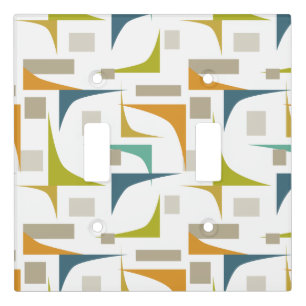 Mid Century Modern Colorful Retro Geometric Light Switch Cover