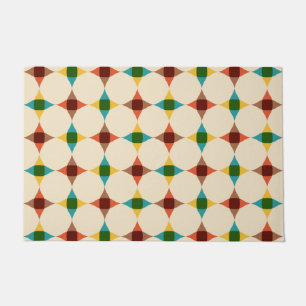 Mid Century Modern Colorful Star Pattern Doormat