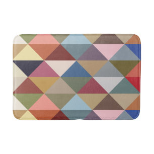 Mid Century Modern Colorful Triangles Bath Mat