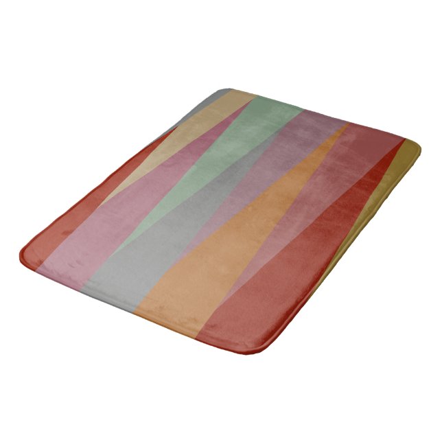 Mid-Century Modern Colorful triangles   Bath Mat (Angled)