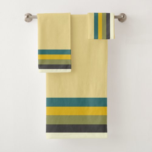 Mid_century modern colours bath towel set