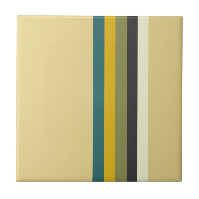 Mid-century modern colours ceramic tile (Front)