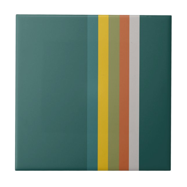 Mid-century modern colours ceramic tile (Front)