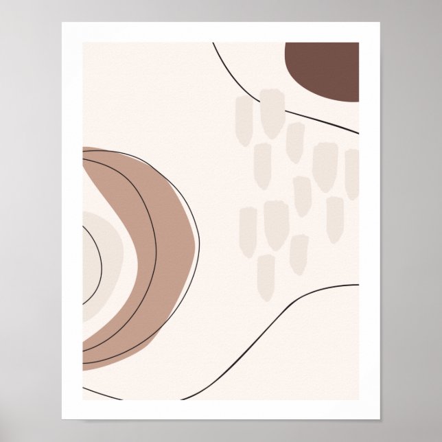 Mid Century Modern Contemporary Art Neutral Shades Poster (Front)