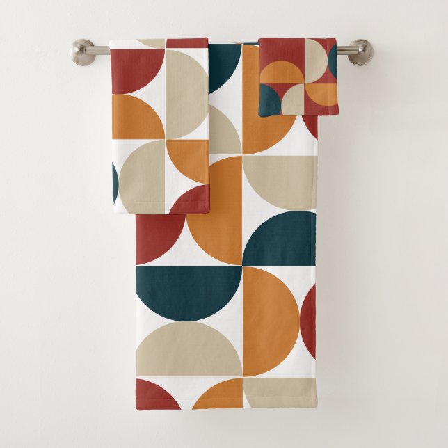 Mid-Century Modern Copper Firefly   Bath Towel Set (Insitu)