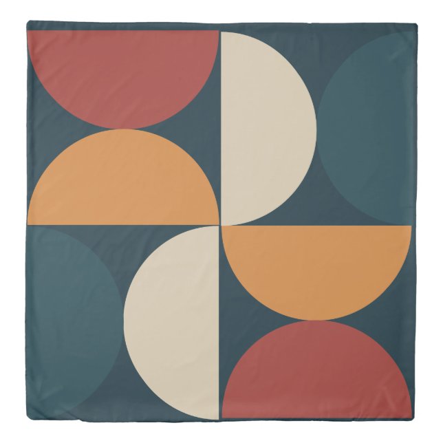 Mid-Century Modern Copper Firefly  Duvet Cover (Front)