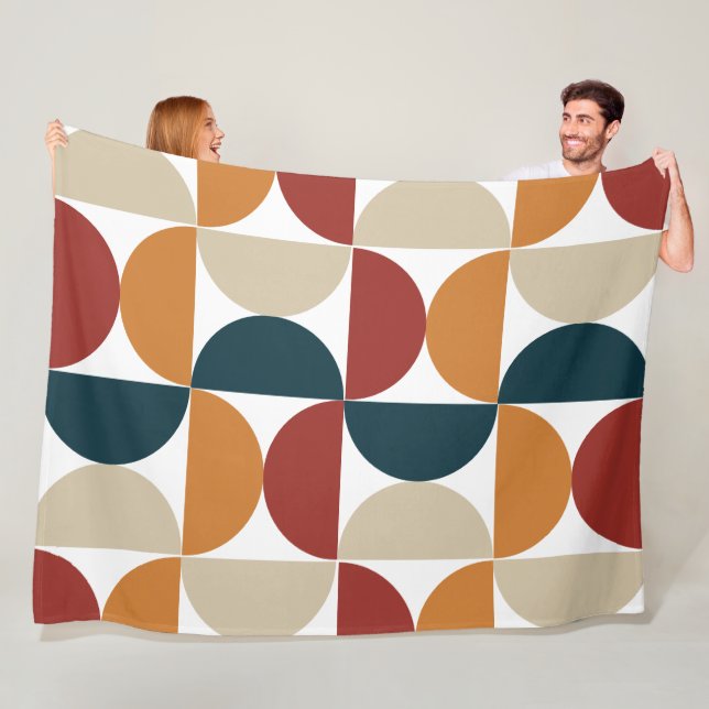 Mid-Century Modern Copper Firefly     Fleece Blanket (In Situ)