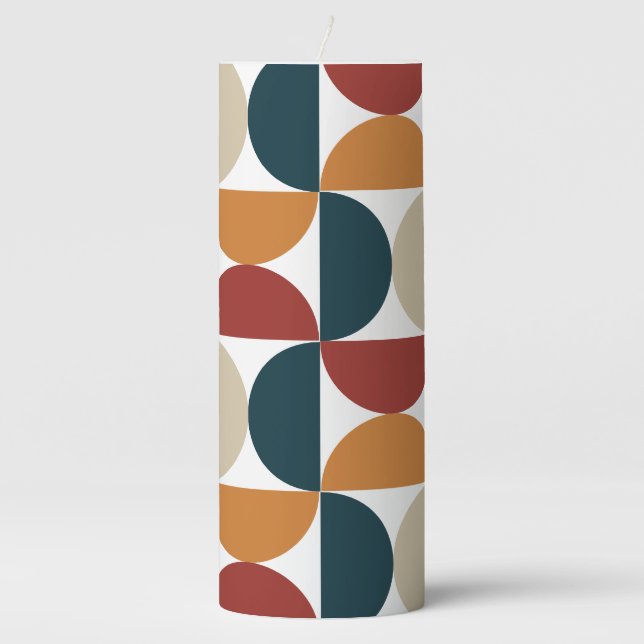 Mid-Century Modern Copper Firefly     Pillar Candle (Front)