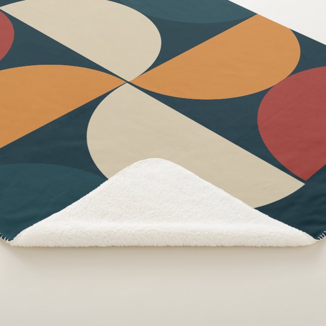 Mid-Century Modern Copper Firefly   Sherpa Blanket (3/4)