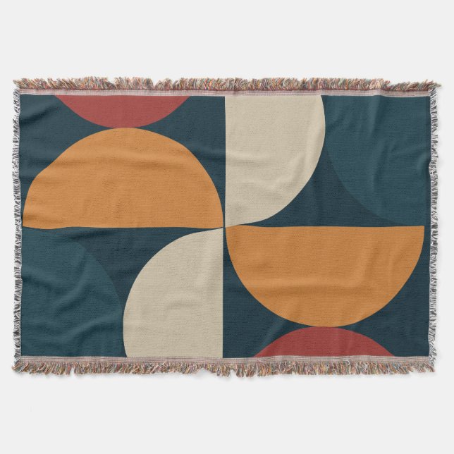 Mid-Century Modern Copper Firefly   Throw Blanket (Front)