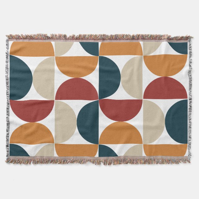 Mid-Century Modern Copper Firefly   Throw Blanket (Front)