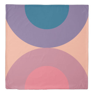 Mid-Century Modern Coral Sea  Duvet Cover