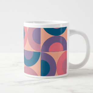Mid-Century Modern Coral Sea  Giant Coffee Mug