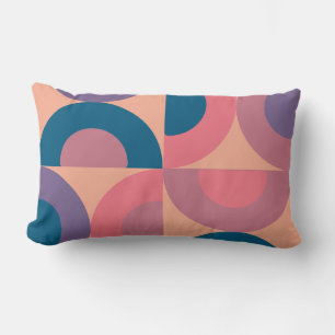 Mid-Century Modern Coral Sea   Lumbar Pillow