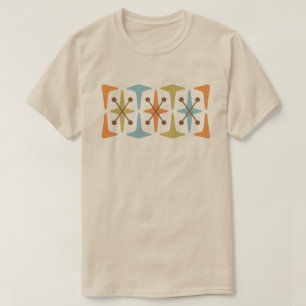 Mid Century Modern Cosmic Starburst Design T-Shirt