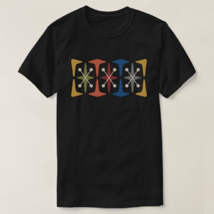 Mid Century Modern Cosmic Starburst Design T-Shirt