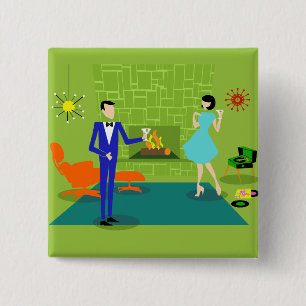 Mid Century Modern Couple Button