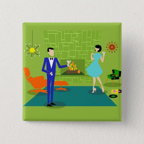 Mid Century Modern Couple Button