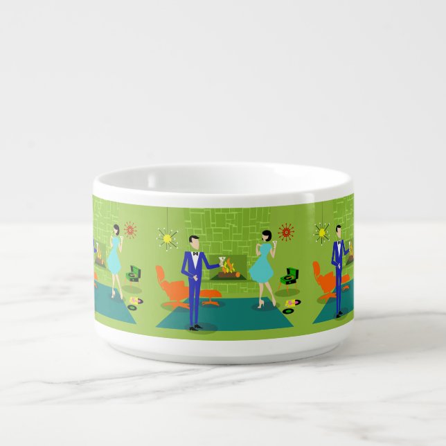 Mid Century Modern Couple Chili Bowl (Center)